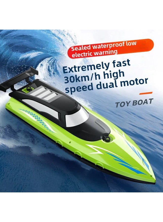 Children's Super-large Remote Control Boat Charging High-speed Remote Control Speedboat High-horsepower Ship Boy Water Large Toy Model-Color:Green 32cm Double Paddle High Speed Boat Double Waterproof-Specifications:Play With Three Batteries For 90 Minutes + Lifetime Warranty - Image 1