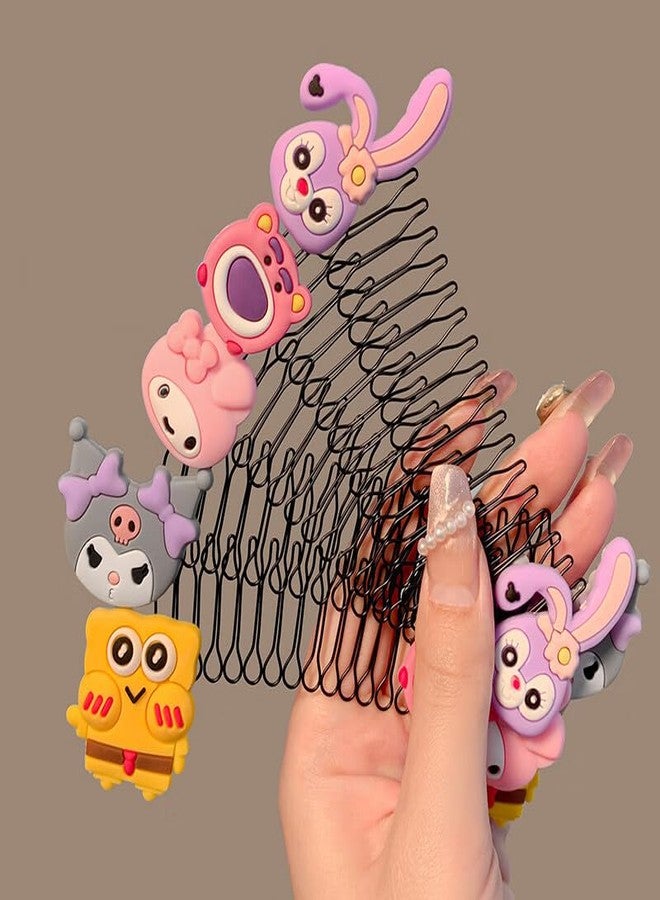 DORMITORRY Cartoon Kids Hair Clips, Invisible Stretchable Creaseless Hairpins for Girls, Non-Slip Bangs Comb Clips, Cute Hair Accessories, No Mark Hair Barrettes for Kids, Girls, 2 Pcs - MultiDesign. - Image 1