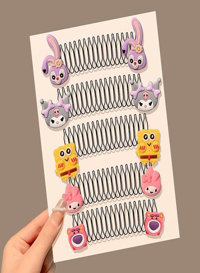 DORMITORRY Cartoon Kids Hair Clips, Invisible Stretchable Creaseless Hairpins for Girls, Non-Slip Bangs Comb Clips, Cute Hair Accessories, No Mark Hair Barrettes for Kids, Girls, 2 Pcs - MultiDesign. - Image 5