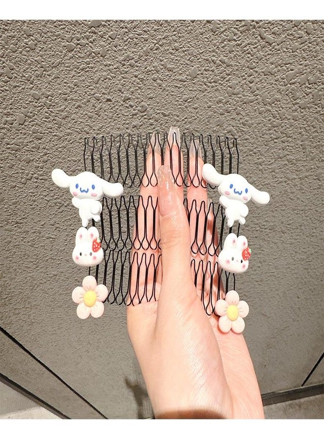 DORMITORRY Cartoon Kids Hair Clips, Invisible Stretchable Creaseless Hairpins for Girls, Non-Slip Bangs Comb Clips, Cute Hair Accessories, No Mark Hair Barrettes for Kids, Girls, 2 Pcs - MultiDesign. - Image 3