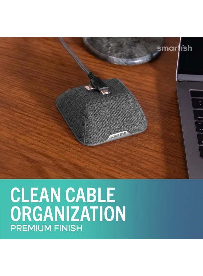 Smartish Magnetic Cable Manager - Cable Wrangler Magnet Base Cord Organizer for Your Nightstand (Silk) - No. 2 Pencil Gray SLK-MB-GRAY - Image 2