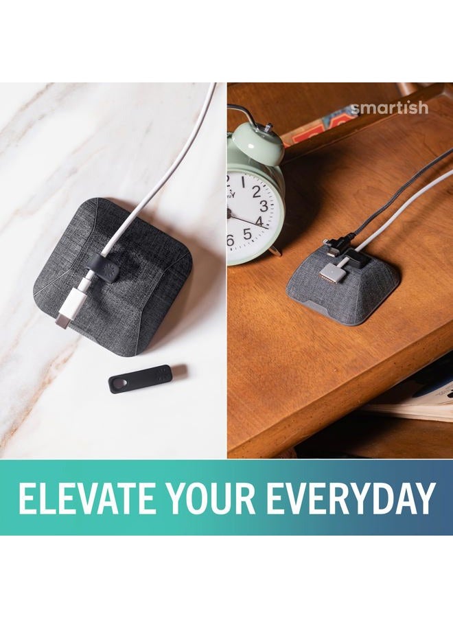 Smartish Magnetic Cable Manager - Cable Wrangler Magnet Base Cord Organizer for Your Nightstand (Silk) - No. 2 Pencil Gray SLK-MB-GRAY - Image 4