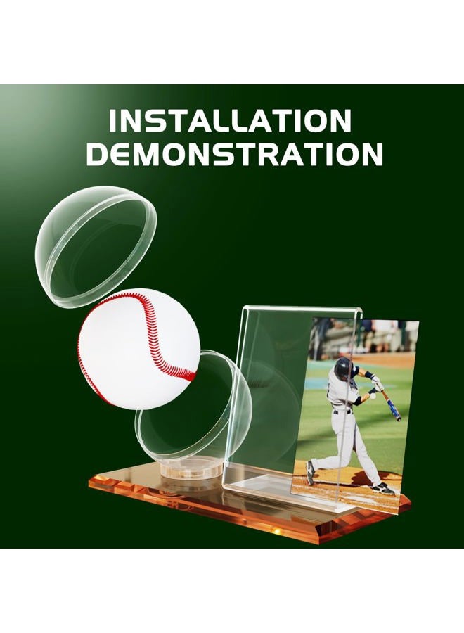 CARDARCHIVER 1-Pack Baseball Display Case - Baseball Case Display for Ball, Baseball Holder Ring Stand Set, Acrylic UV Baseball Display Storage Box, Transparent Display Series Official Size, Protect Ball and Card - Image 4