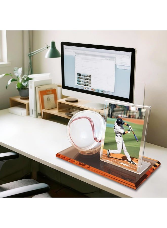 CARDARCHIVER 1-Pack Baseball Display Case - Baseball Case Display for Ball, Baseball Holder Ring Stand Set, Acrylic UV Baseball Display Storage Box, Transparent Display Series Official Size, Protect Ball and Card - Image 5