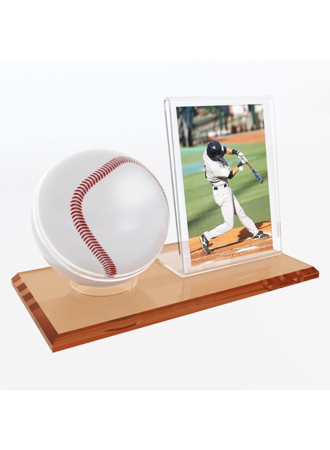 CARDARCHIVER 1-Pack Baseball Display Case - Baseball Case Display for Ball, Baseball Holder Ring Stand Set, Acrylic UV Baseball Display Storage Box, Transparent Display Series Official Size, Protect Ball and Card - Image 1