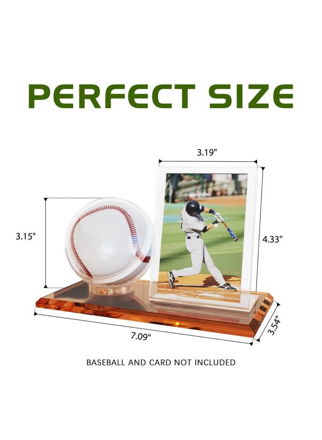 CARDARCHIVER 1-Pack Baseball Display Case - Baseball Case Display for Ball, Baseball Holder Ring Stand Set, Acrylic UV Baseball Display Storage Box, Transparent Display Series Official Size, Protect Ball and Card - Image 2