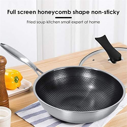 TUPERMAR Stainless Steel Honeycomb Frying Pan Non-Stick with Stainless Steel Handle Stay Cool | Dishwasher and Oven Safe Suitable for All Hob Types | Best for Making Fried Rice, Noodles, Meat - Image 3