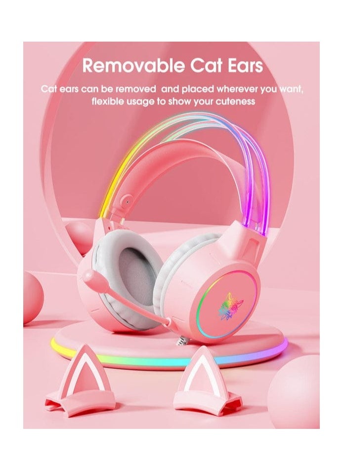 سماعة رأس ONIKUMA X15 PRO RGB للألعاب مزودة بميكروفون مزدوج الرأس مع خاصية إلغاء الضوضاء وميكروفون 3.5 ملم سلكية لأجهزة الكمبيوتر وأجهزة إكس بوكس ​​وبلاي ستيشن 4