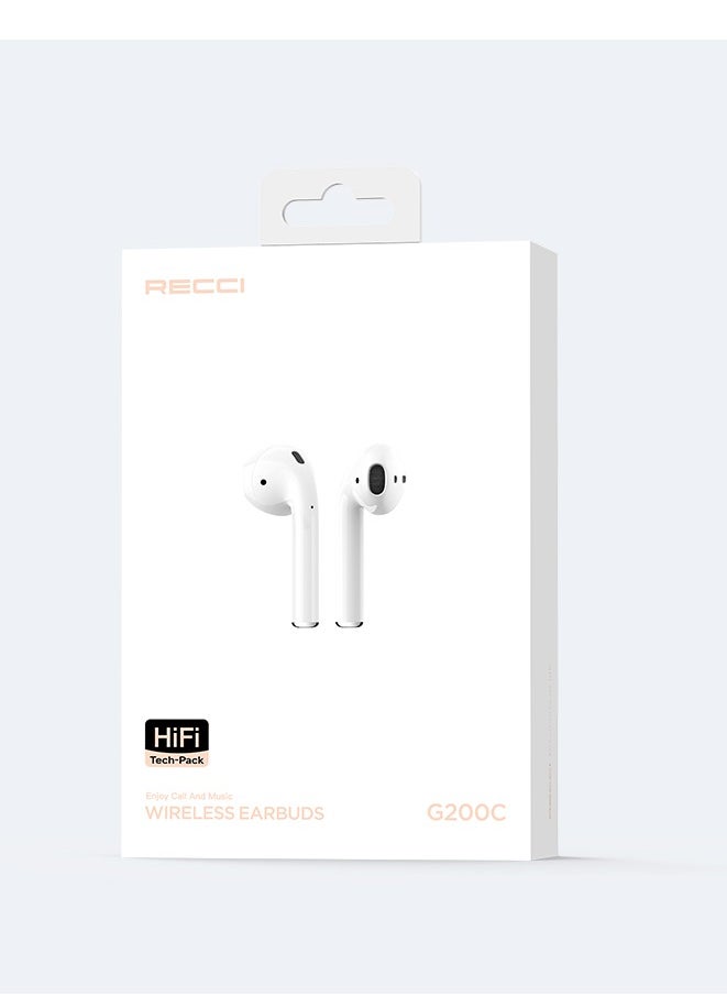 Recci - Wireless Earbuds Bluetooth 5.3 Headphones Lossless Sound Quality Ultra Lightweight Bluetooth Earbuds with 30H Playtime Intelligent Touch Controls and 250mAh Charging Case Long Battery Life White Ear Buds for Android iOS - Image 1