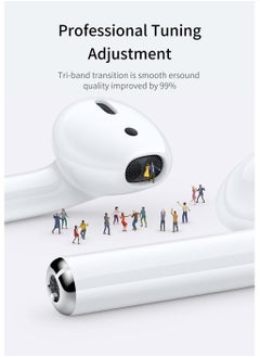 Recci Wireless Earbuds Bluetooth 5.3 Headphones Lossless Sound Quality Ultra Lightweight Bluetooth Earbuds with 30H Playtime Intelligent Touch Controls and 250mAh Charging Case Long Battery Life White Ear Buds for Android iOS  - Image 5