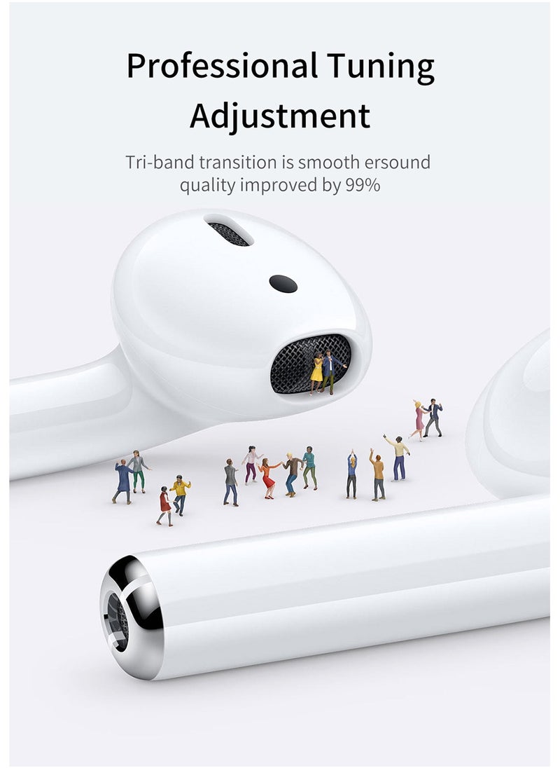 Recci - Wireless Earbuds Bluetooth 5.3 Headphones Lossless Sound Quality Ultra Lightweight Bluetooth Earbuds with 30H Playtime Intelligent Touch Controls and 250mAh Charging Case Long Battery Life White Ear Buds for Android iOS - Image 1