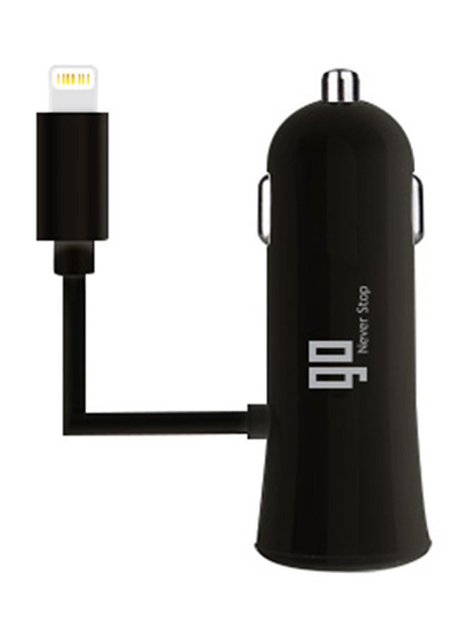 Lightning Car Charger 3.4 Ampere With Extra USB Black