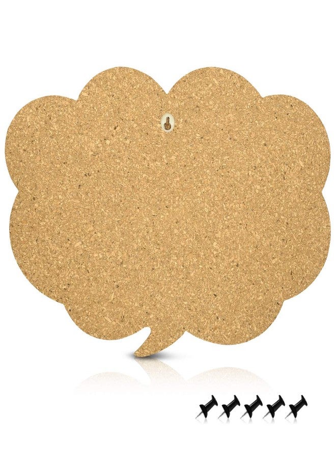 Navaris Cork Board Bulletin Board - Thought Bubble Design 11 x 17 in, Includes 5 Pins - Message Noticeboard Memo Shape Display Pinboard - Image 3