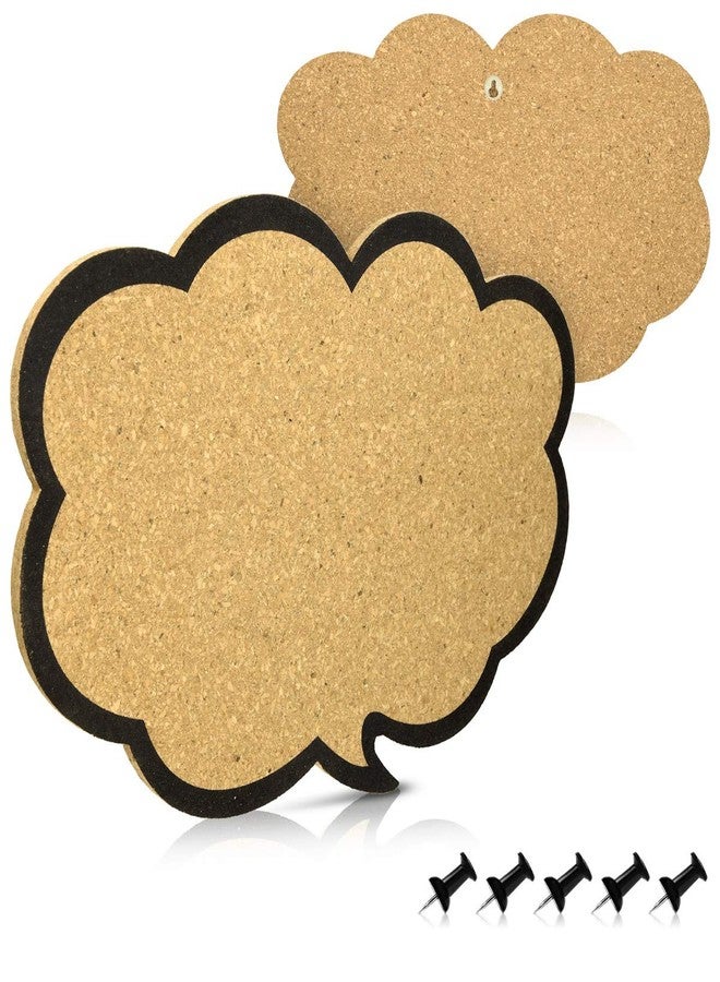 Navaris Cork Board Bulletin Board - Thought Bubble Design 11 x 17 in, Includes 5 Pins - Message Noticeboard Memo Shape Display Pinboard - Image 5