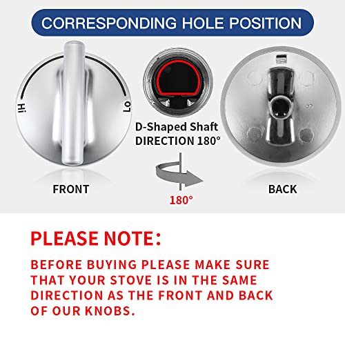 Reyhoar 7733P410-60 Surface Burner Knob, Control Knobs Replacement Part fit for Jenn-Air/Maytag/KitchenAid Gas Cooktop Stove, Replaces 74007733, AP5668987, PS2375871, AP6011505 (5Pcs) - Image 3