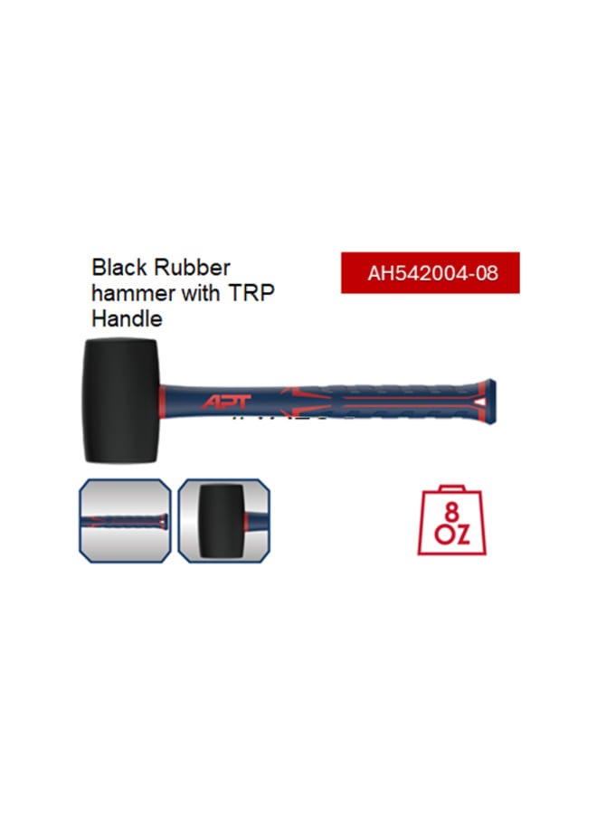 Apt APT 16 oz. Black Fiber Handle Rubber Mallet