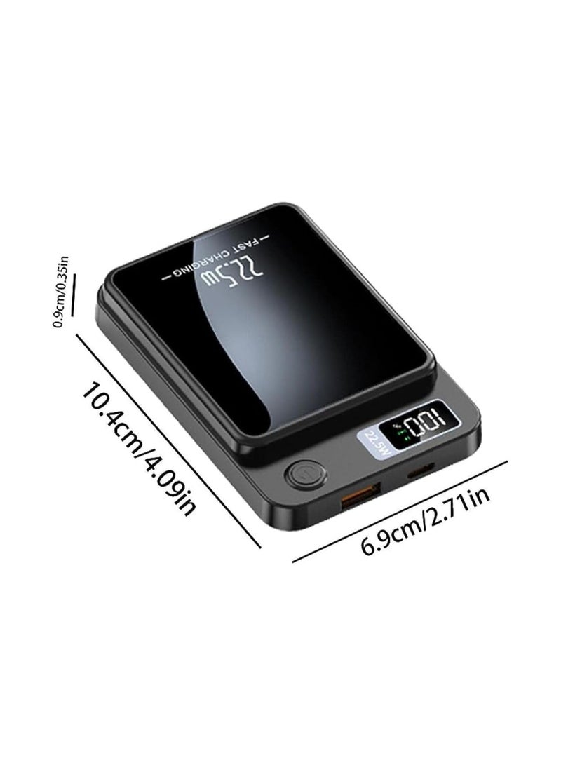 sunpin Portable magnetic iPhone charger, Magnetic wireless power bank 5000mAh, over Charging Protection Fast Power Bank, Type C Port Black - Image 5