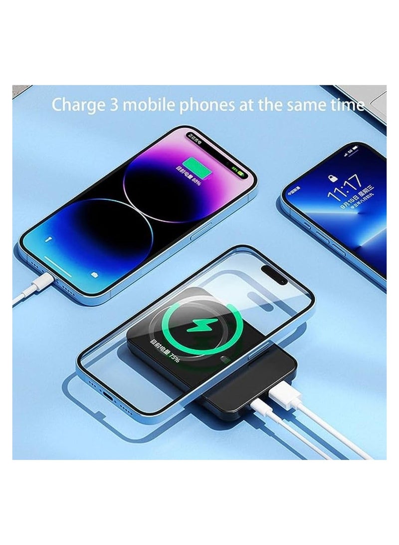 sunpin Portable magnetic iPhone charger, Magnetic wireless power bank 5000mAh, over Charging Protection Fast Power Bank, Type C Port Black - Image 4