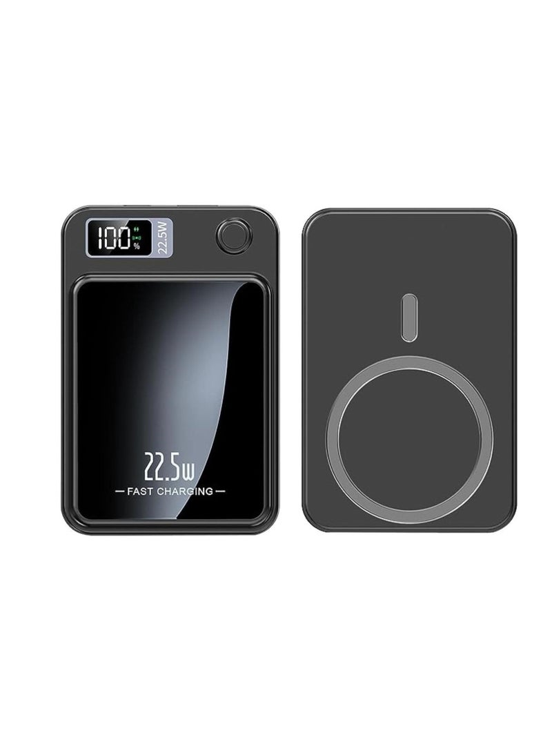 sunpin Portable magnetic iPhone charger, Magnetic wireless power bank 5000mAh, over Charging Protection Fast Power Bank, Type C Port Black - Image 2