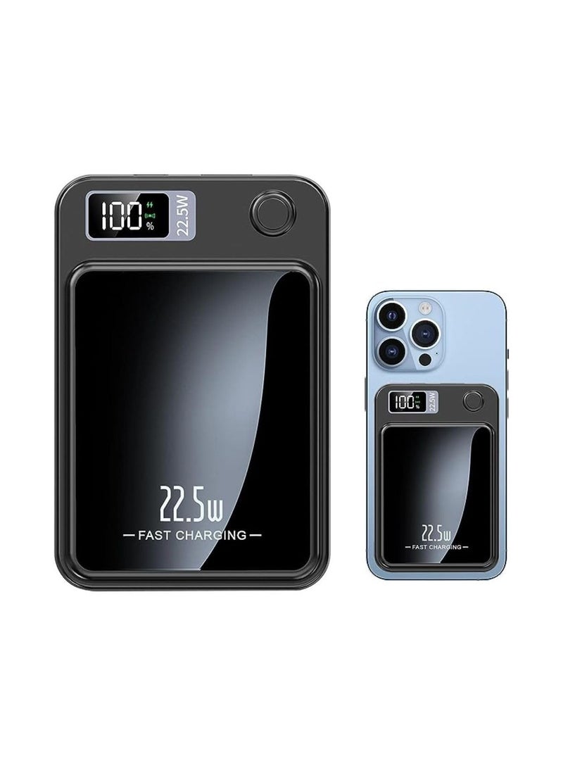 sunpin Portable magnetic iPhone charger, Magnetic wireless power bank 5000mAh, over Charging Protection Fast Power Bank, Type C Port Black - Image 3