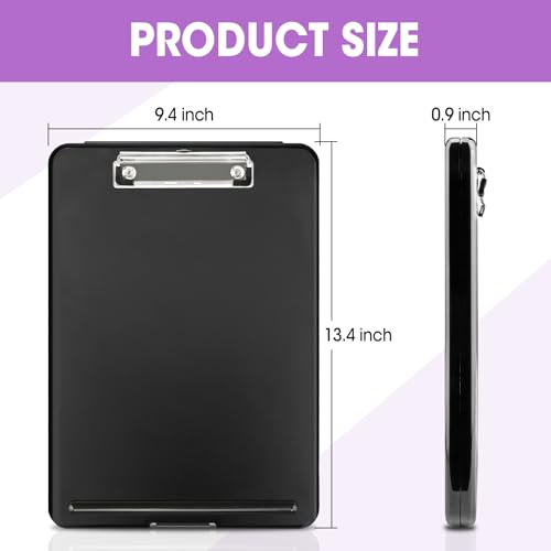 YesBes 8 Pack Clipboard with Storage, High Capacity Storage Clipboard 8.5 x 11 with Pen Holder, Letter / A4 Size, Inner Plastic Folder Attached for Teacher Office Home, Size 13.4 x 9.4 x 0.9 in - Image 2