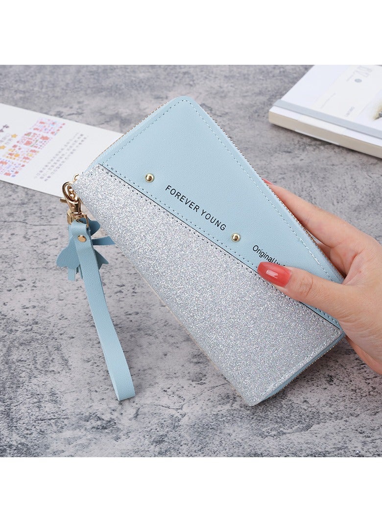 Ladies Purse Wallet PU Leather Long Women Wallet Card Holder Organiser Wallet Wristlet Clutch Wallet with Zipper Pocket Coin Purse Phone Wallet with Tassel and Pendant