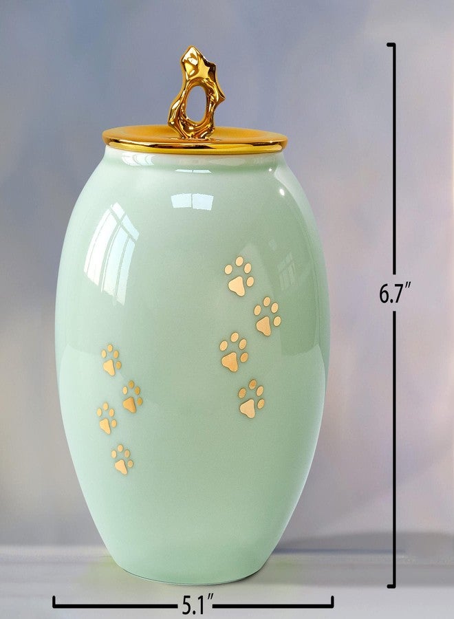 LINES ARTE Medium Pet Urns for Dogs Ashes, Ceramics Pet Urn for Dog Cat Ashes (Paw Prints) - Image 2