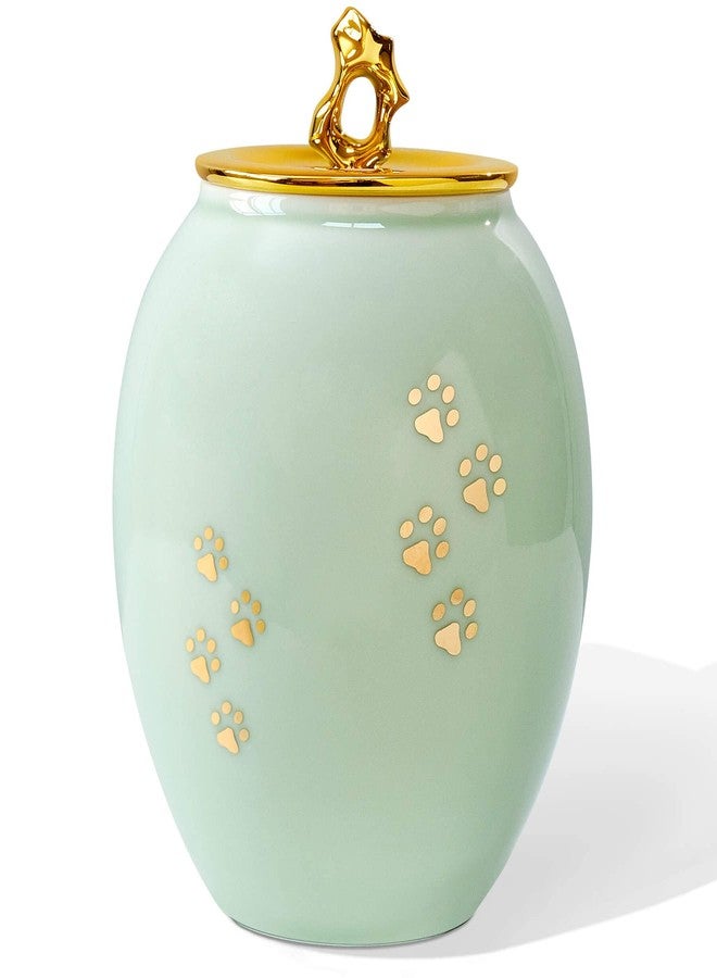 LINES ARTE Medium Pet Urns for Dogs Ashes, Ceramics Pet Urn for Dog Cat Ashes (Paw Prints) - Image 1