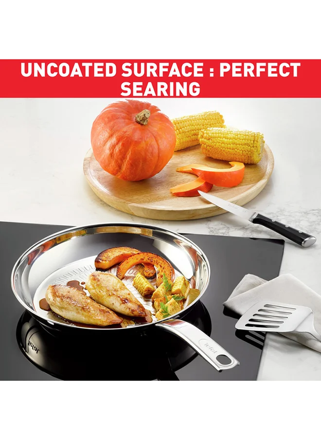 تيفال Intuition 24 cm Frypan, Premium Stainless Steel 18/10, Induction,  B8590435