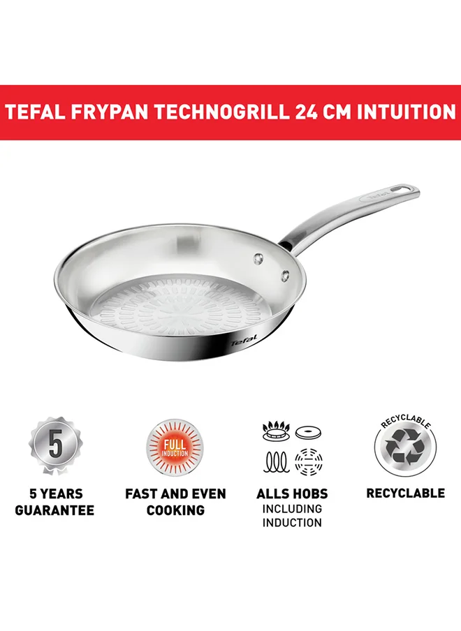 تيفال Intuition 24 cm Frypan, Premium Stainless Steel 18/10, Induction,  B8590435