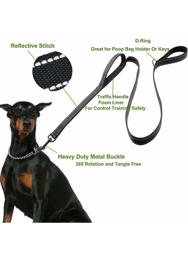 Eco Clean Dog Leash for Large Dogs, 2 Handles for Extra Control, 6 FT Long with Reflective Stitch for Night Walking - Image 2