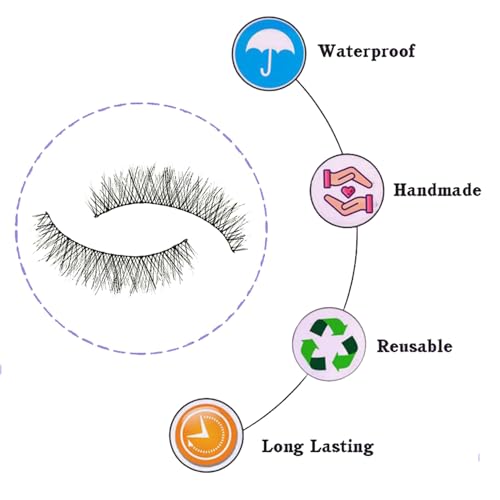 YUISI 10 Pairs of False Eyelashes, Eyelashes Natural Look Reusable, Wispy Handmade Fake Eyelashe, 3D Fluffy Lashes for Bridal & Festivals (Black-M14) - Image 3