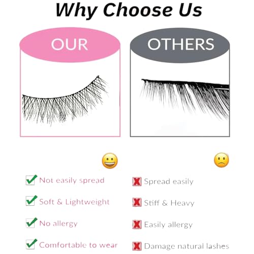 YUISI 10 Pairs of False Eyelashes, Eyelashes Natural Look Reusable, Wispy Handmade Fake Eyelashe, 3D Fluffy Lashes for Bridal & Festivals (Black-M14) - Image 2
