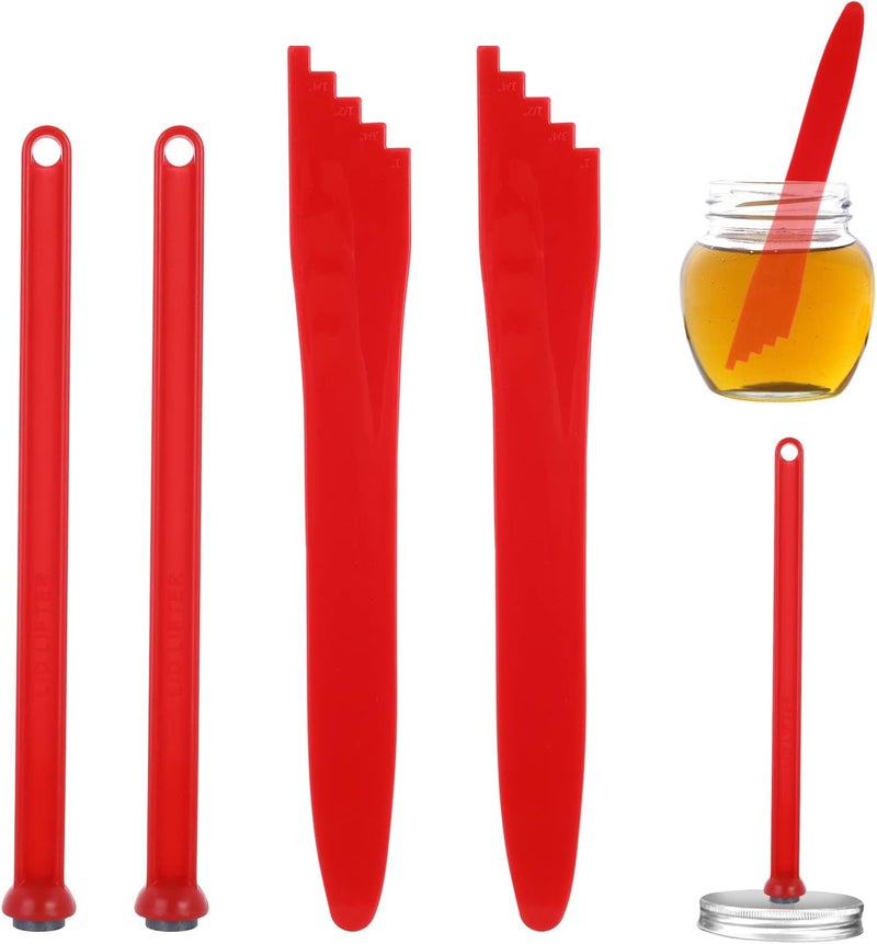 Aster 4 Pieces Canning Kit-2 Pieces Canning Magnetic Lid Lifter Canning Lid Lifter (7 Inch) 2 Pieces Canning Bubble Popper Remover Canning Lid Magnet Tools(Red) - Image 1