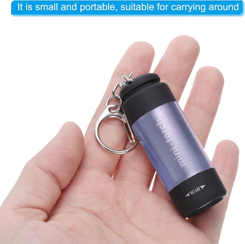 PATIKIL 2.56-Inch Mini Keychain Flashlight - USB Rechargeable LED Torch in Purple - Image 4