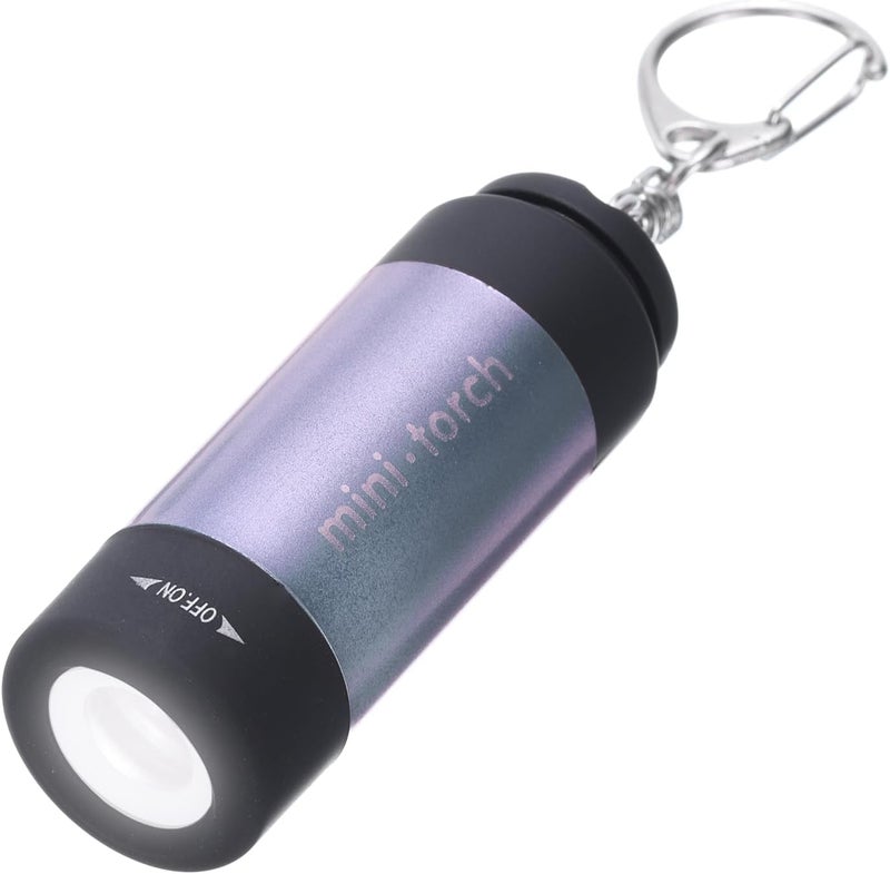 PATIKIL 2.56-Inch Mini Keychain Flashlight - USB Rechargeable LED Torch in Purple - Image 1