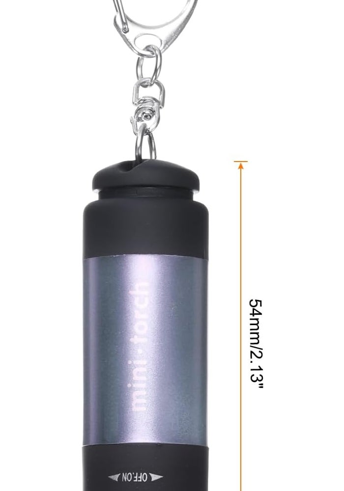 PATIKIL 2.56-Inch Mini Keychain Flashlight - USB Rechargeable LED Torch in Purple - Image 2