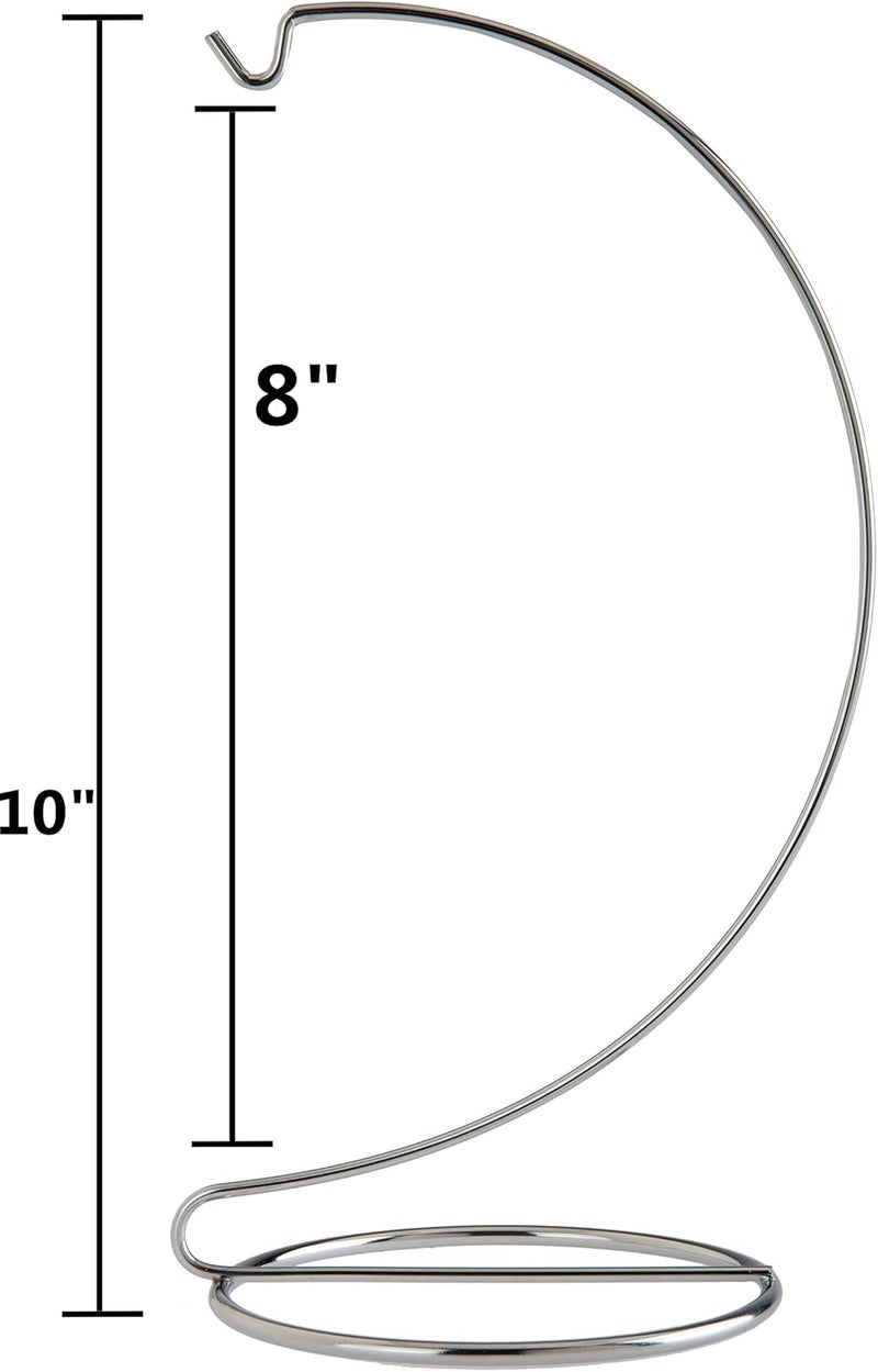 Creative Hobbies ® 10 Inch Tall Silver Chrome Wire Ornament Display Hanger Stands for Displaying Christmas Ornaments, Glass Terrariums | Pack of 6 Stands - Image 3