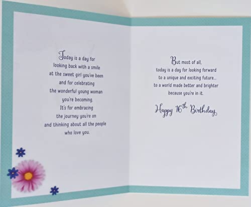 Greeting Card For Your Sweet 16 Sixteen - Looking Back At The Sweet Girl You've Been And For Celebrating The Wonderful Young Woman You're Becoming - Happy 16th Birthday - Image 2