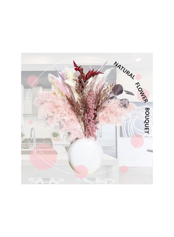 erorex Pink Pampas Grass Bouquet , Blush Dried Pampas Grass Decor, Dried Flower Bouquet for a Vase, and Flower Arrangement for Boho Home Wedding Decoration - Image 4