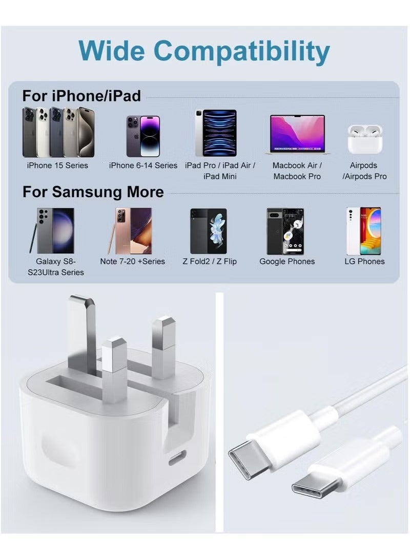 iPhone 16 Pro Max Charger With USB C Port 35 Watt with 1M iPhone Fast Charging Cord Type C to C for iPhone 15 Pro max/15 Pro/15 plus/15, Samsung S24 and all USB C mobiles / Tabs - Image 2