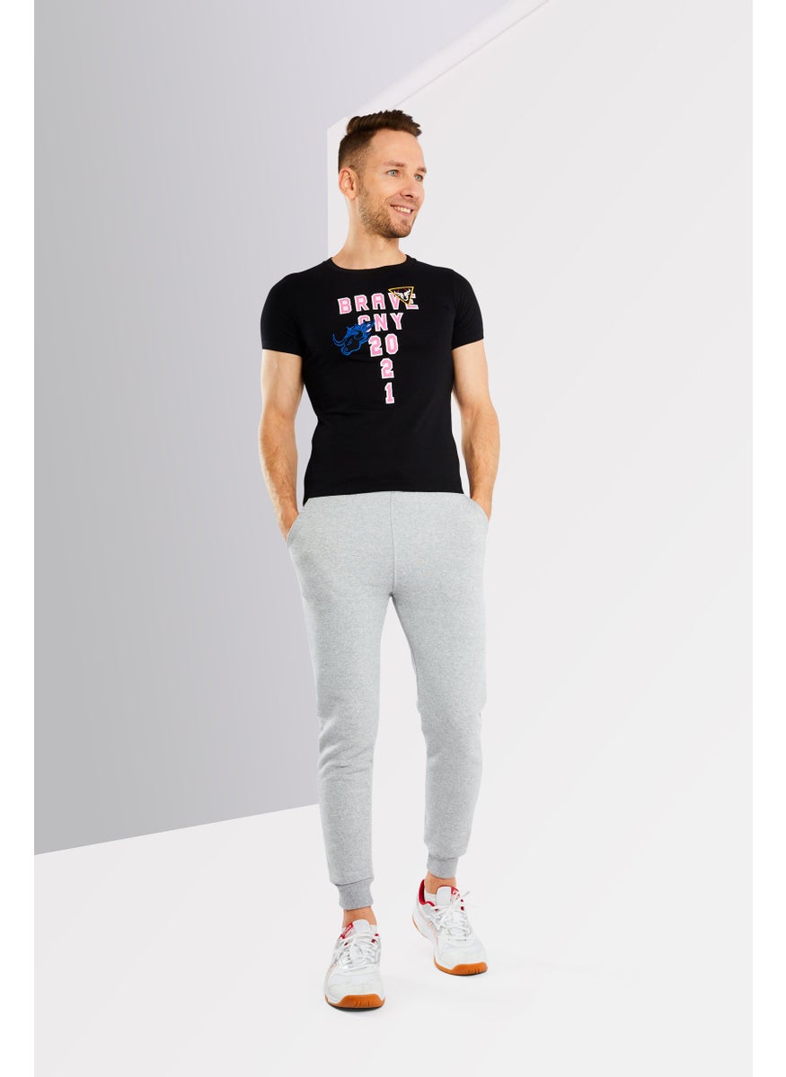 DIESEL Men Crew Neck Short Sleeve Graphic And Embroidered T Shirt, Black  - Image 2