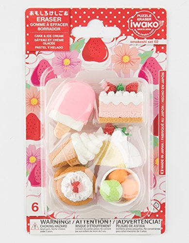 IWAKO Japanese Eraser Dessert Set Colors Vary - Image 1