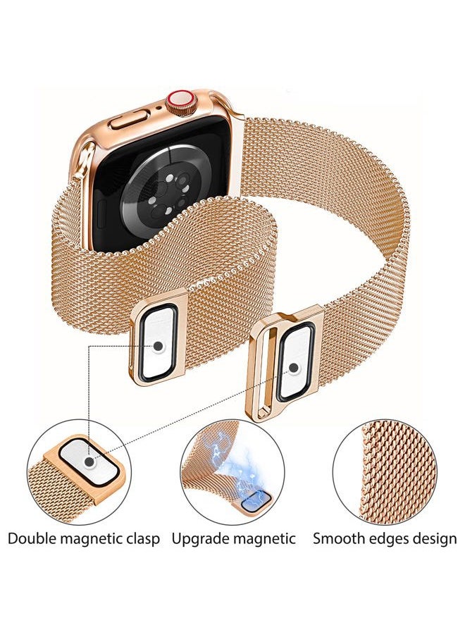 Mazuboho 2 Pack Metal Magnetic Bands Compatible with Apple Watch Bands for Women with 41mm Case, Stainless Steel Milanese Mesh Loop iWatch Bands for Apple Watch Band Series 9/8/7 41mm Women Men  - Image 4