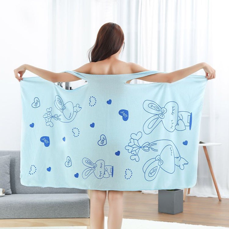 Thin Cartoon Printed Wearable Bath Towel Can Be Wrapped Household Fine Fiber Bath Skirt Beauty Salon Sweat Steamed Large Towel - Image 4