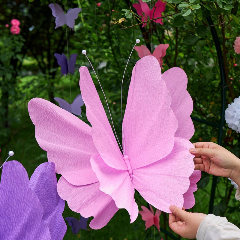 Homarkable Butterfly Decorations with 20 Inch Large Hanging Butterflies and Butterfly Garland, Purple Butterfly Party Decortions for Birthday, Baby Shower Wedding Showcase Decoration Supplies - Image 3