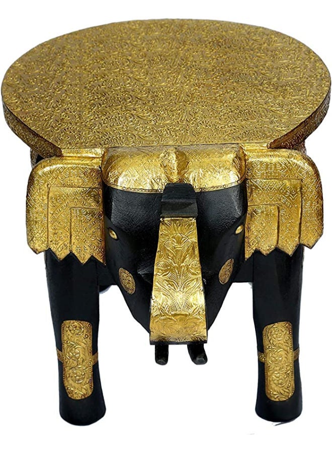 QUESERA Handcrafted Brass Wooden Elephant Table