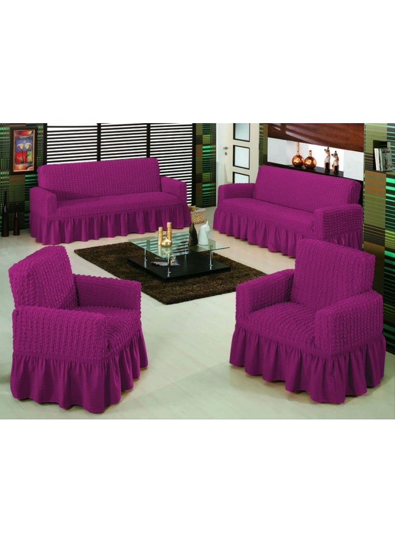 Bright Home غلاف كرسي بذراعين برّاق من هوم برومجوك، أريكة، غلاف سرير أريكة، غلاف أريكة مرن 3311TAKIM  - Image 1