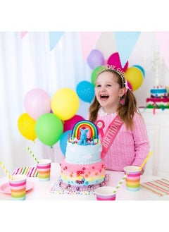 Geosar 3 Pieces Birthday Girl Headband And Sashes Pink Birthday Crown For Kids Princess Little Girl Award Ribbon Rose Red Accessories Set For Birthday Party Decorations  - Image 5
