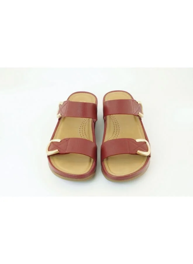 Zayna Red 221-364 Zayna Women's Slip-On Wedge Sandals 25ABT104 Red for Women | Best Price UAE